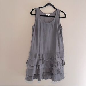 Garnet Hill 100% Silk Gray Tank Dress Size 4